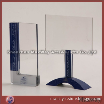 Acrylic clear menu holder with logo which Suitable for office